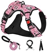 NESTROAD No Pull Dog Harness,Adjustable Oxford Dog Vest Harness with Leash,Reflective No-Choke Pe...