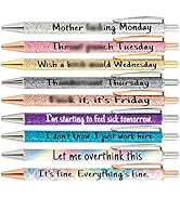 PASISIBICK 9 Pieces Funny Daily Ballpoint Pens Swear Word Weekend Set, Comfortable Writing with B...
