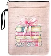 Romantic Reading Accessory Book Sleeve for Women Teen Reader, Pink Bow & Vintage Book Cover Gifts...
