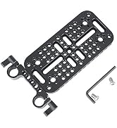 NICEYRIG Camera Cheese Mounting Plate with 15mm Rod Clamp, Top Plate for DSLR Rig System Battery ...