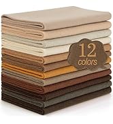 MITINU 12 Rolls 8"x35"(20.5x90cm) 1.4mm Thick Soft Felt Fabric Sheet 12 Assorted Brown Tone Serie...