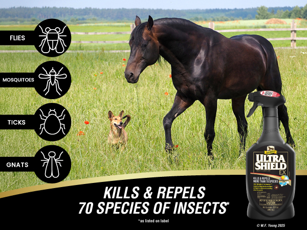 UltraShield EX Kills & Repels 70 Species of Insects as listed on the label