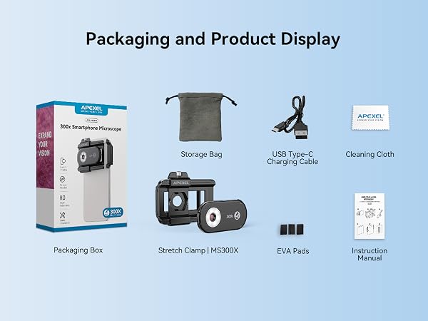 APEXEL 300X Phone Microscope Lens