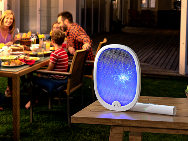 Electric Fly Swatter Foldable Bug Zapper Racket