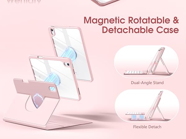 Magnetic Rotatable Detachable Case - ipad keyboard case