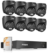Anlapus 4K Home Security Camera System Outdoor Indoor, H.265+ 8CH CCTV DVR with AI Human Vehicle ...