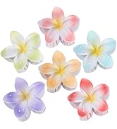 CHANDAT Flower Hair Clips 6 PCS Hawaiian Claw Clips for Vacation Hibiscus Hair Claw Clips Cute La...