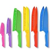 HUNTER.DUAL Knife Set, 12-PC Colorful Kitchen Knife Set, 6 Sharp Kitchen Knives with Built-in Sha...