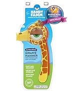 Handy Famm Real Metal Yellow Giraffe Hammer for Kids, Patented Safety Mouth Sleeve and Nail Remov...