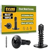 SVLING Self Drilling Screws for Metal,#8 x 1/2 Inch 180Pcs Sheet Metal Modified Truss Head,410 St...