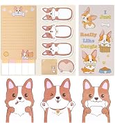 JIANTA Corgi Sticky Notes Set, 550 Sheets, I Just Really Like Corgis Self-Stick Notes Pads, Cute ...