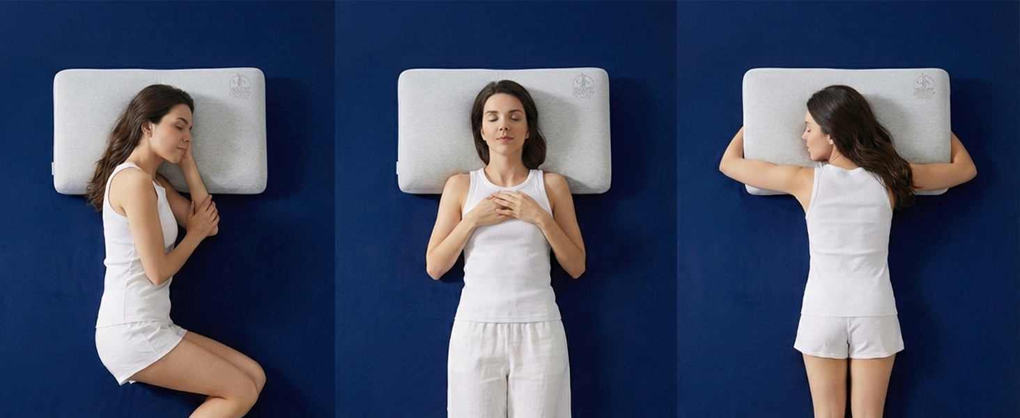 memory foam pillows cervical neck pillow queen size set of 2 side sleeper for pain relief cooling