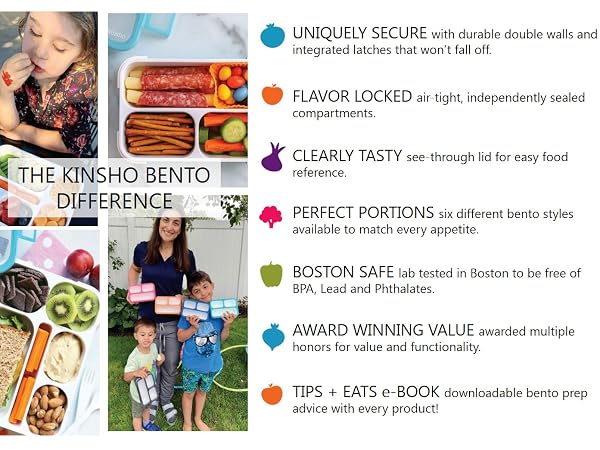 KINSHO BENTO LUNCH BOX SNACK CONTAINERS KIDS ADULTS SCHOOL TODDLER DAYCARE WORK