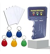 Handheld 125khz RFID Reader Writer,AWID and HID Copier with 5 T5577 Keyfobs & 5 White Cards