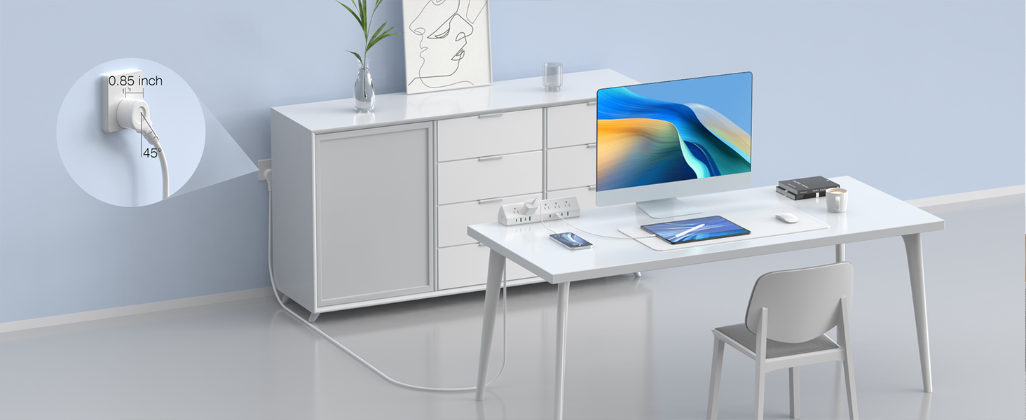 Desk Clamp Power Strip USB C