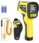 Infrared Thermometer Gun, Digital Laser Thermometer Temperature Gun with Thermocouple Probe, Non-...