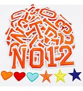 Jongdari Iron On Letters and Numbers Patches for Clothing, 2" Embroidery Alphabet Letterman Jacke...