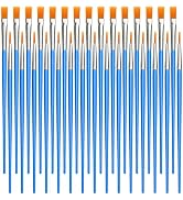 Halobios Paint Brushes Set for Acrylic Painting, 15 Pcs Flat and 15 Pcs Round Art Paint Brushes A...