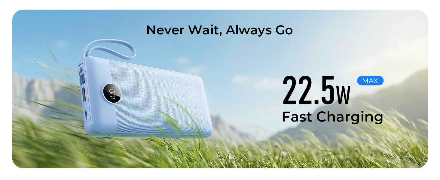 portable chager usb c 20000mah power bank type c fast charging battery pack built in