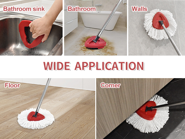 Mop Heads Replacements and Brush Head for Deep Clean Tough Stains