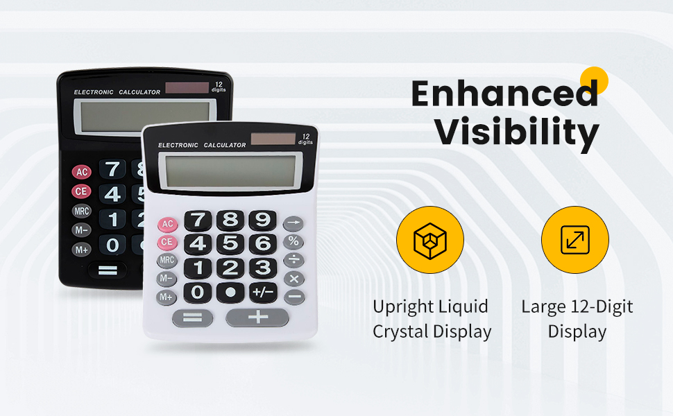 umbo 12 Digit with Solar Power, Large LCD Display - Desktop Calculator