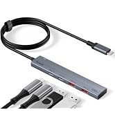 Aceele USB C Hub 10Gbps, 4 Ports USB 3.2 HUB with 2 USB-C 3.2 and 2 USB-A 3.2 Ports, 3.3ft USB Po...