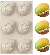 Fchil Mango Mousse Cake Silicone Molds, 6-Cavity Non-Stick Tropical Fruit Dessert Baking Pan for ...