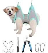 Kkiimatt Dog Grooming Hammock Harness, XS Dog Hanger for Nail Trimming, Grey Dog Sling Nail Trimm...