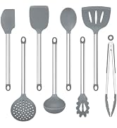8 PCS Cooking Utensils Set, Vayvnt Silicone Kitchen Spatula Set for Cooking, Non Toxic Silicone K...