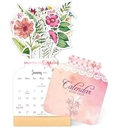Zuozee Small Desk Calendar 2025-2026, 24 Months Floral Desktop Calendar - Runs From Janury. 2025 ...