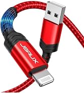 JSAUX Apple MFi Certified Lightning Cable 6ft, iPhone Charger Cable Nylon Braided Heavy Duty, Upg...