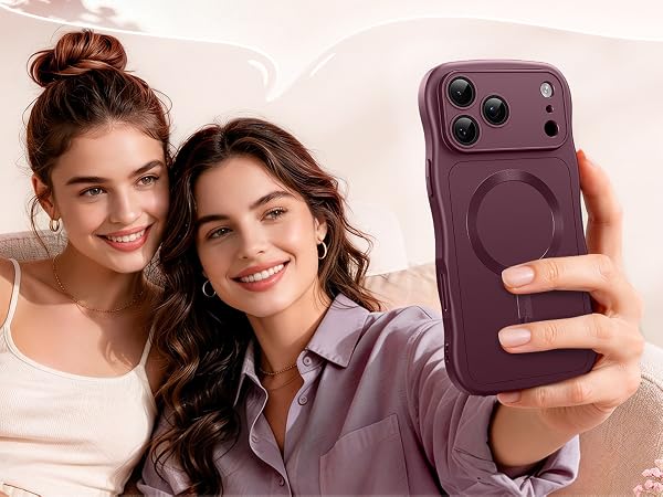 For iPhone 17 Pro Case Compatible with MagSafe Wavy Shockproof Slim Cute Durable Drop Protection