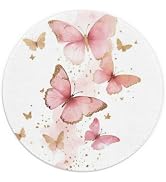 TuY-MouseP-027 Butterfly Mouse Pad, Girly Mouse Pad, Pink Butterfly Mouse Pads for Wireless Mouse...