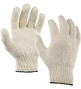 10 Pairs Safety Working Gloves Washable Cotton / Polyester material with Elastic Knit Wrist by Gr...