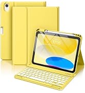 Hamile for iPad 11th 10th Generation Case with Keyboard - 7 Colors Backlit Wireless Detachable Fo...