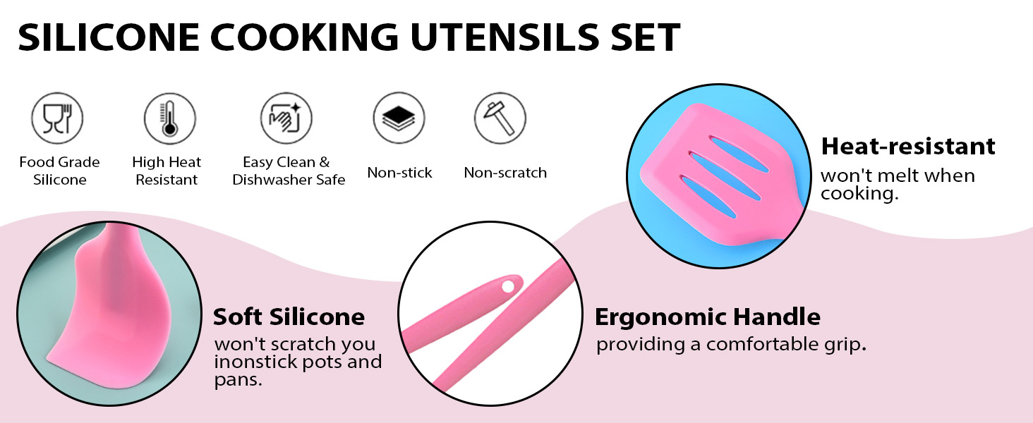Silicone Whisks for Cooking Non Scratch Spatula Silicone Basting Brush Cake Spatula Set