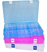 Qualsen Bead Organizer Plastic Compartment Box with Adjustable Dividers Craft Tackle Organizer St...