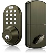 Keyless Entry Keypad Door Lock - Upgraded Smart Electronic Digital Code Deadbolt for Front Doors ...
