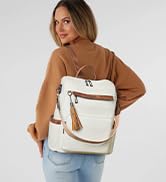 Shrrie Vegan Leather Laptop Backpack for Women 15.6 inch Work Backpack Fashion Travel Backpack Pu...