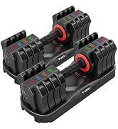 LEEKEY Adjustable Dumbbells, Dumbbells with Anti-Slip Handle for Exercise & Fitness Fast Adjust W...