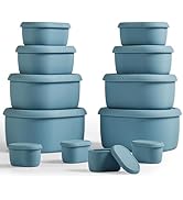 ISSEVE 12Pcs/Set Nesting Silicone Food Storage Containers with Lids, BPA Free Reusable Meal Prep ...