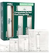 FEBU Compostable Food Storage Bags Variety Pack, 260 Count | Compostable & Biodegradable | PFAS &...