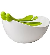 QUALY Sparrow Salad Bowl With Servers Salad Bowl Set, Large Salad Serving Bowl with Serving Tongs...