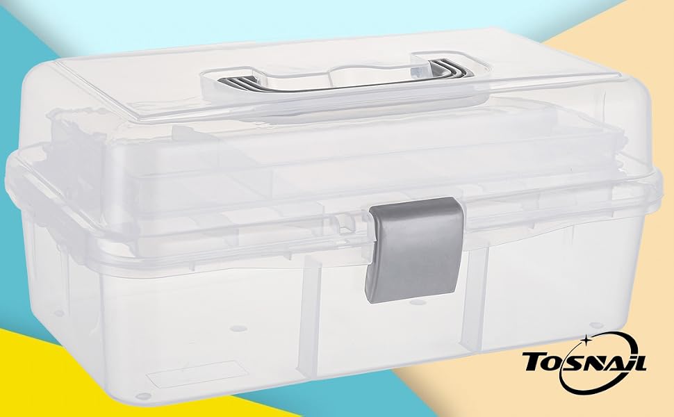 Tosnail 12-Inch 3 Layers Plastic Craft Organizer Box