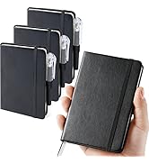 NIRMIRO (3 Pack) Pocket Notebook Journal, Hardcover Small Mini Notebooks with Pens for Work, 3.7"...
