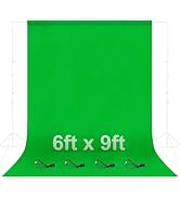 EMART Green Screen Backdrop, 6 x 9 Ft Photography Greenscreen Background Sheet Fabric Kit for You...