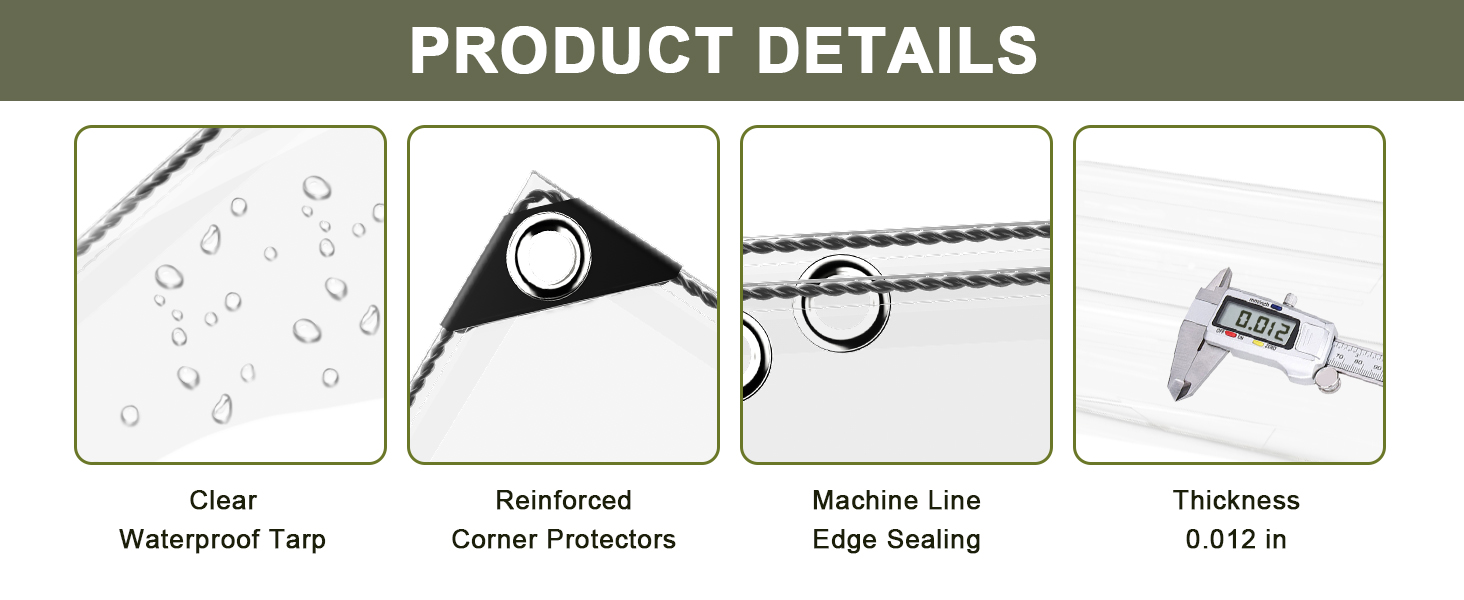 Clear waterproof tarp