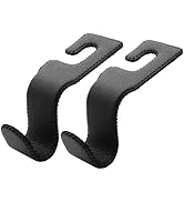 AMVOYOA U-Shaped Car Leather Hooks – Car Purse Holder, Headrest Hooks for Car, Back Seat Organize...