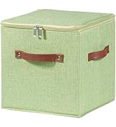 HYVAKUPPA 11inch Storage Boxes Cubes with Zipper Lid Collapsible Fabric Lidded Storage Bins Baske...