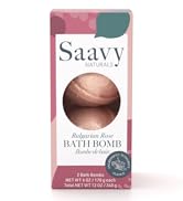 Saavy Naturals Bath Bombs, Indulgent Bulgarian Rose Scent, Gentle Moisturizig Formula, Foaming Fi...